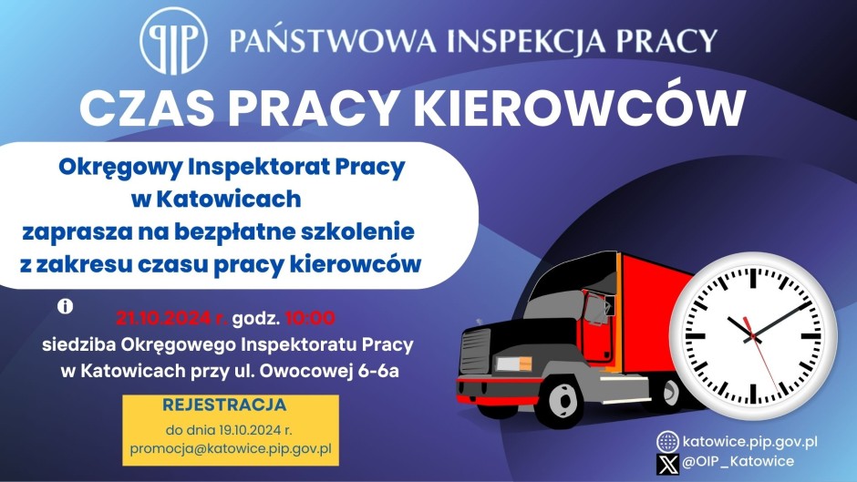 Zaproszenie na szkolenie dotyczące czasu pracy kierowców