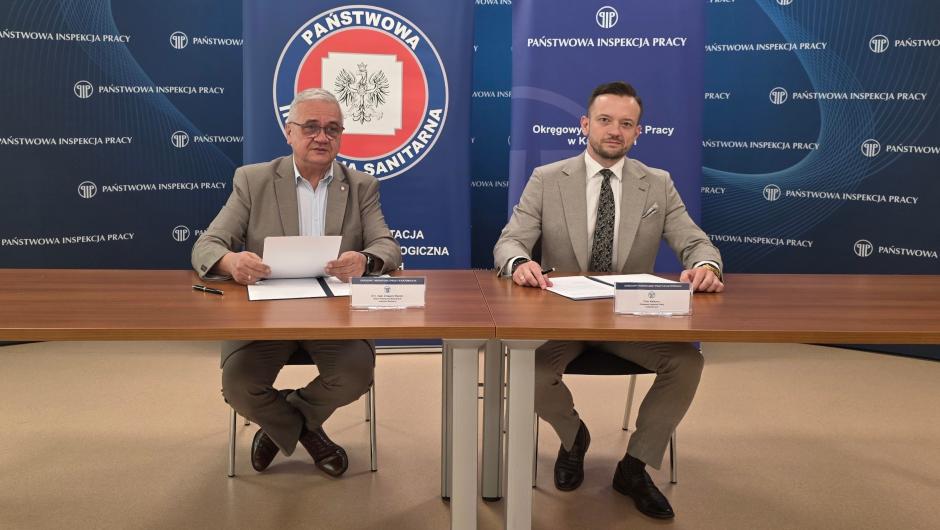 Porozumienie o współpracy pomiędzy Okręgowym Inspektorem Pracy w Katowicach a Śląskim Państwowym Wojewódzkim Inspektorem Sanitarnym.