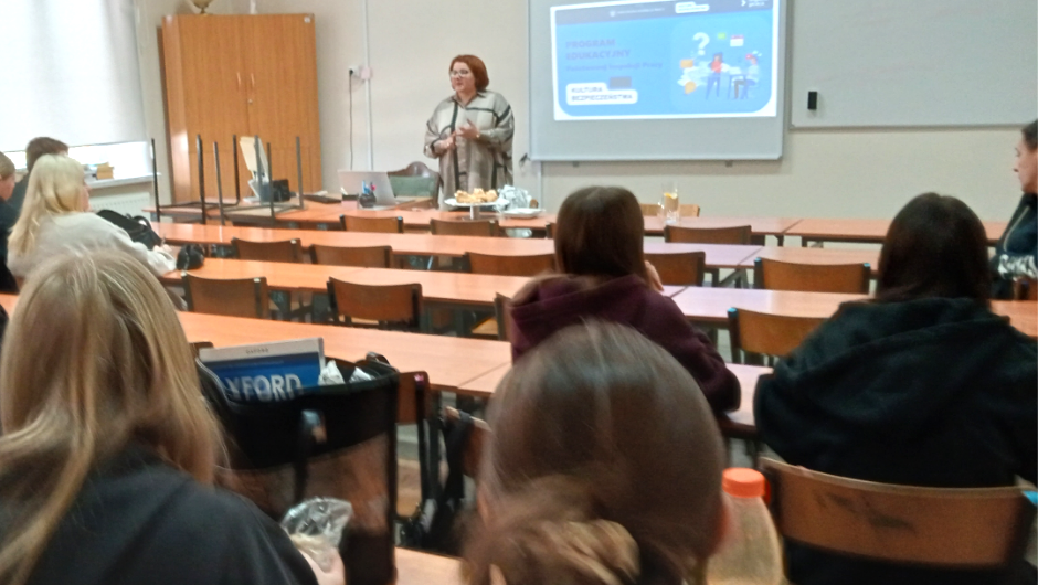 „Kultura bezpieczeństwa” – prelekcja dla uczniów Zespołu Szkół Gastronomiczno-Hotelarskich w Tarnowskich Górach